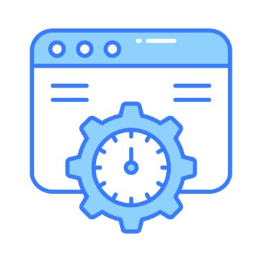 Web sayfası ile hız ölçer trend biçiminde hız testi vektör tasarımını gösterir