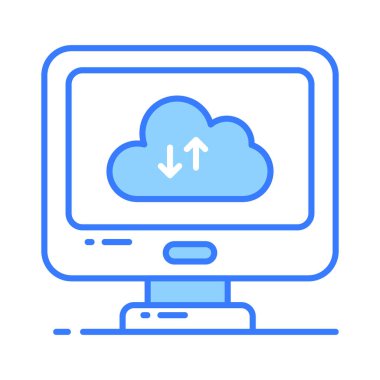 Birden fazla aygıt veya konum arasındaki verilerin senkronizasyonunu ya da transferini gösteren zıt yönü gösteren iki ok