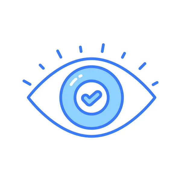 Check Mark Eye Trendy Vector Business Monitoring Editable Icon — Stock Vector