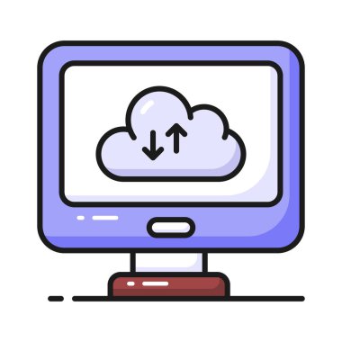 Birden fazla aygıt veya konum arasındaki verilerin senkronizasyonunu ya da transferini gösteren zıt yönü gösteren iki ok