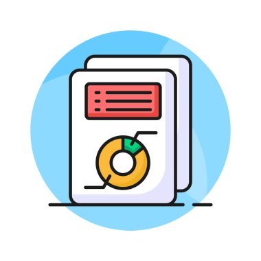 İş raporunun konsept konsept vektörünü moda tarzında gösteren sayfa üzerindeki turta grafiği