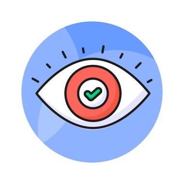 Gözün içini işaretle, iş izleme modası vektörü, düzenlenebilir simge