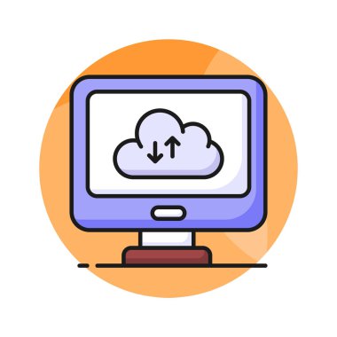 Birden fazla aygıt veya konum arasındaki verilerin senkronizasyonunu ya da transferini gösteren zıt yönü gösteren iki ok