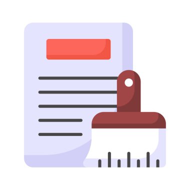 Günümüz tarzında veri temizleme vektör tasarımı, premium simgesi kullanmaya hazır