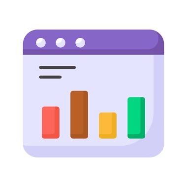 Beyaz arkaplanda izole edilmiş modaya uygun bir web analiz simgesi