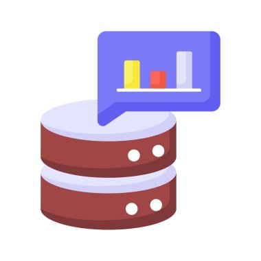 Veritabanı analizi konsept vektörünü gösteren çubuk çizelgesi, premium simgesi