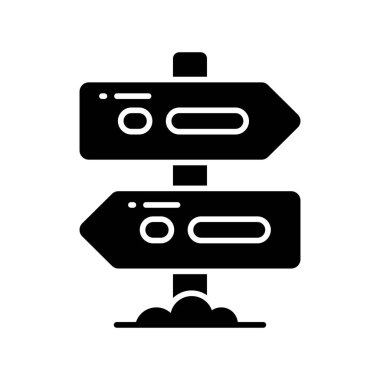 Yönlendirme tahtasının modern biçimdeki düz vektör tasarımı, bir kılavuz ileti simgesi