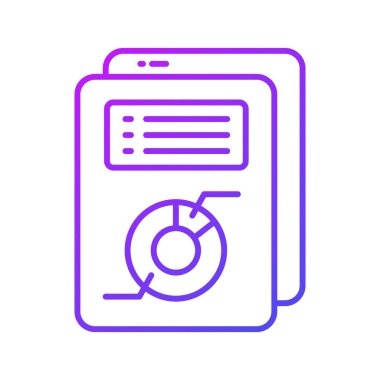 İş raporunun konsept konsept vektörünü moda tarzında gösteren sayfa üzerindeki turta grafiği