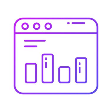 Beyaz arkaplanda izole edilmiş modaya uygun bir web analiz simgesi