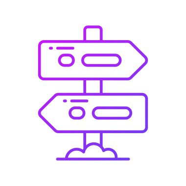 Yönlendirme tahtasının modern biçimdeki düz vektör tasarımı, bir kılavuz ileti simgesi