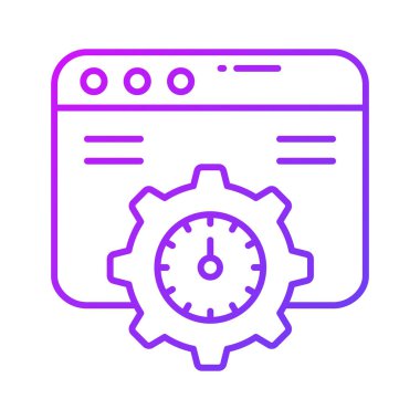 Web sayfası ile hız ölçer trend biçiminde hız testi vektör tasarımını gösterir