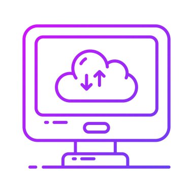 Birden fazla aygıt veya konum arasındaki verilerin senkronizasyonunu ya da transferini gösteren zıt yönü gösteren iki ok