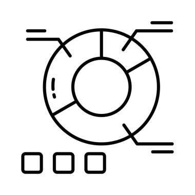 Pasta grafiğinin bu dikkatlice hazırlanmış simgesini al, iş analiz vektörü