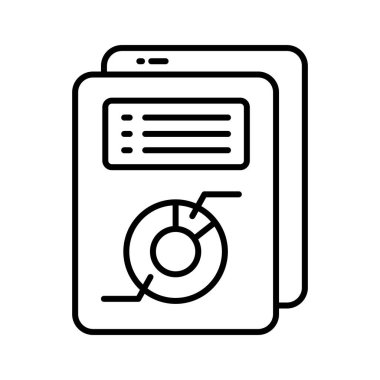 İş raporunun konsept konsept vektörünü moda tarzında gösteren sayfa üzerindeki turta grafiği