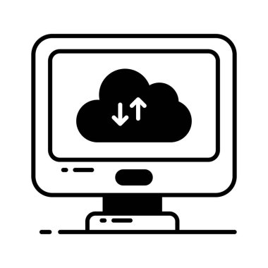 Birden fazla aygıt veya konum arasındaki verilerin senkronizasyonunu ya da transferini gösteren zıt yönü gösteren iki ok