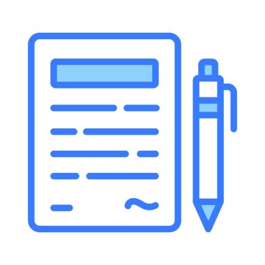 Kalem gösterme sözleşmesi simgesine sahip kağıt trend biçiminde, vektör kullanmaya hazır