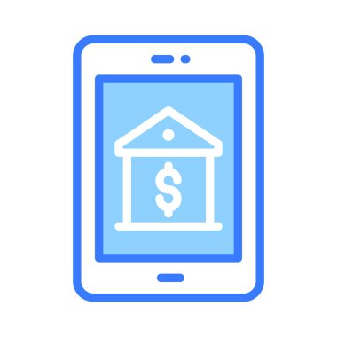 Bankacılık uygulamasının mobil içerisindeki konsept simgesi, premium kullanımına hazır