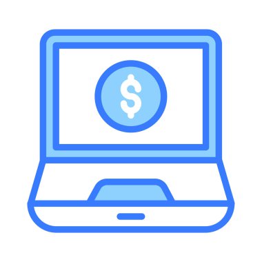 Bilgisayardaki para e-bankacılık konsepti vektörünü gösteriyor