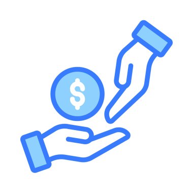 Finansman konsepti simgesi, kredi prim vektörü tasvir eden dolar para vermek