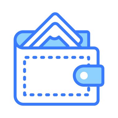 Nakit cüzdanın düz vektörü, düzenlenebilir biçimdeki cüzdanın simgesi