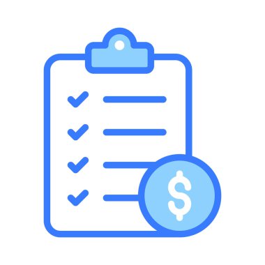 Moda biçiminde finansal kontrol listesi vektör tasarımı, düzenlenebilir simge