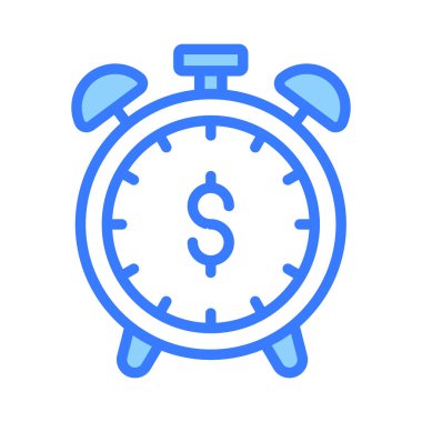 Kronometrenin içindeki dolar işareti konsept zaman vektörünün para, premium simgesi olduğunu gösteriyor