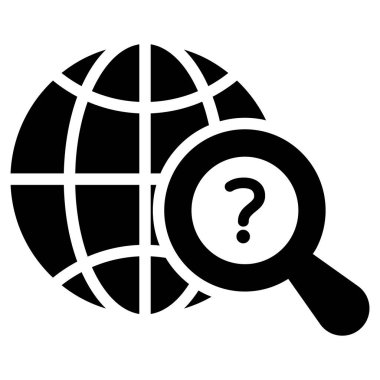 Büyüteci olan dünya, küresel aramanın moda simgesi, uluslararası arama