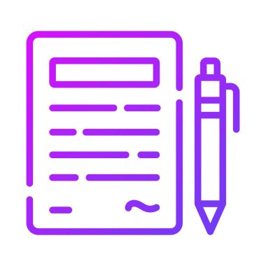 Kalem gösterme sözleşmesi simgesine sahip kağıt trend biçiminde, vektör kullanmaya hazır