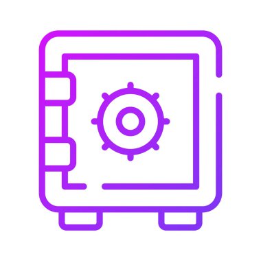 Banka kasası para tasarrufu için, düzenlenebilir bir banka dolabı simgesi, premium vektör