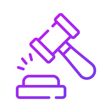 Modern tasarım tarzında, vektör kullanmaya hazır bir açık artırma yasası simgesi