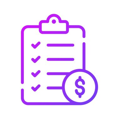 Moda biçiminde finansal kontrol listesi vektör tasarımı, düzenlenebilir simge