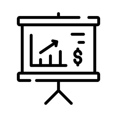 Düzenlenebilir stil ve iş analizi vektörü olarak iyi hazırlanmış bir sunum panosu simgesi