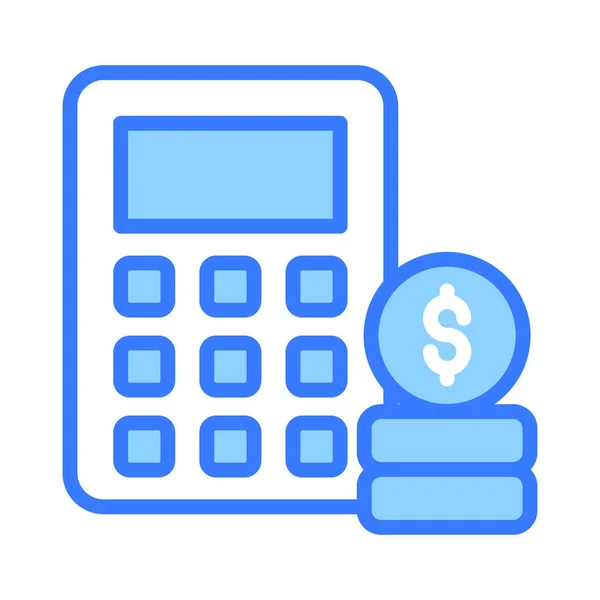 Calculator Coins Denoting Accounting Concept Vector Money Calculation Icon — Stock Vector