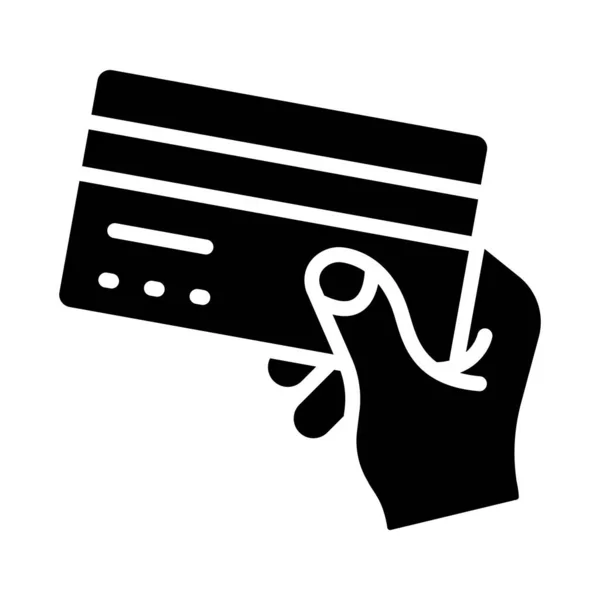 Kézben Tartott Hitelkártya Jelölő Koncepciója Kártyás Fizetési Ikon Használatra Kész — Stock Vector