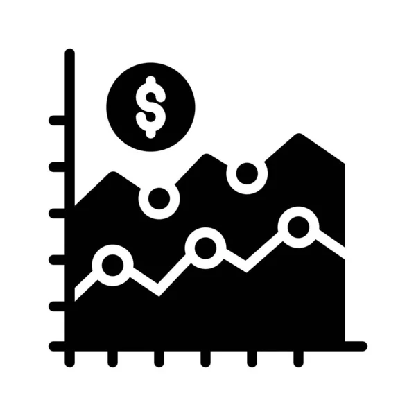 Dolar Diagramem Oznaczającym Ikonę Schematu Finansowego Wektor Wykresu Biznesowego — Wektor stockowy