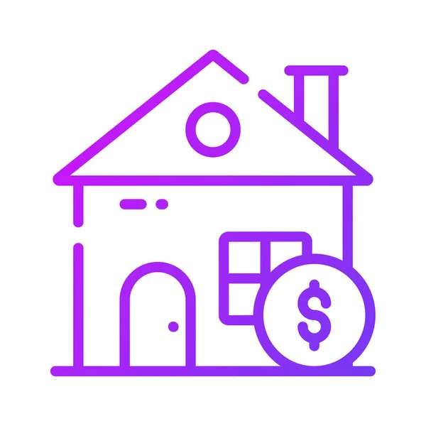 Home Dollar Coin Showing House Loan Concept Vector Modern Style — Stockový vektor