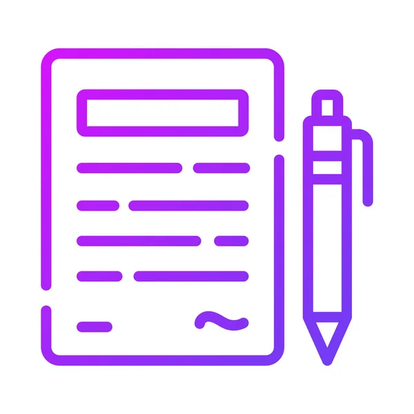 Paper Pen Denoting Contract Icon Trendy Style Ready Use Vector — Stock Vector