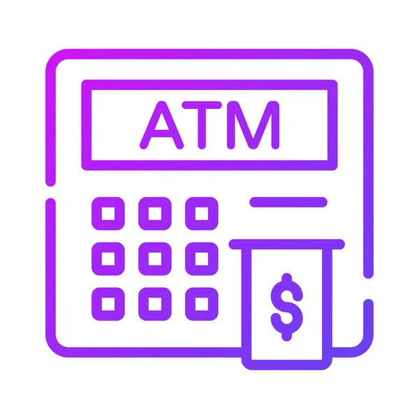 Icon Design Instant Banking Flat Vector Cash Dispenser Atm Machine — Stock Vector