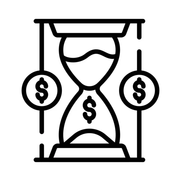 Доллары Песочными Часами Показывающими Концептуальный Вектор Времени Деньги Премиум Икона — стоковый вектор