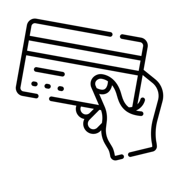 Mão Segurando Cartão Crédito Denotando Conceito Ícone Pagamento Cartão Pronto — Vetor de Stock