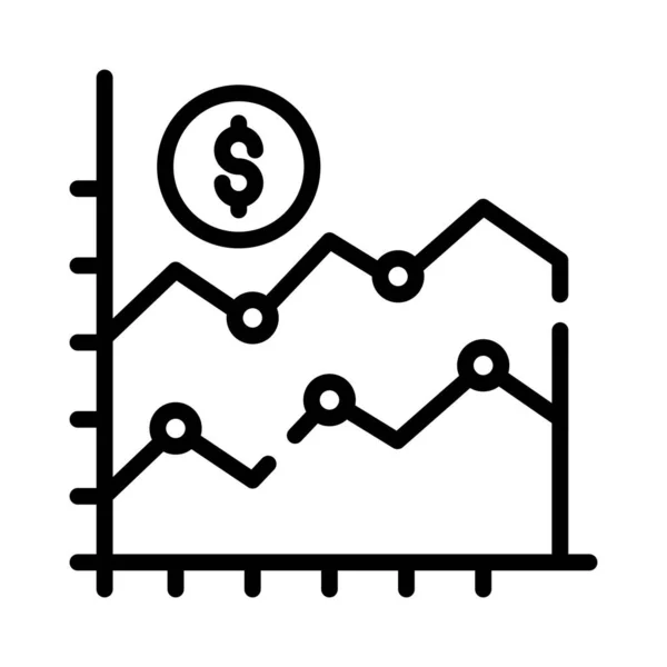 Dolar Diagramem Oznaczającym Ikonę Schematu Finansowego Wektor Wykresu Biznesowego — Wektor stockowy