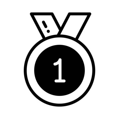 Modern tarzda madalyanın modaya uygun bir tasarımı, yıldız madalyasının düzenlenebilir bir ikonu