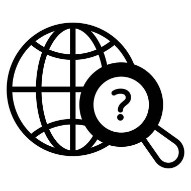 Büyüteci olan dünya, küresel aramanın moda simgesi, uluslararası arama