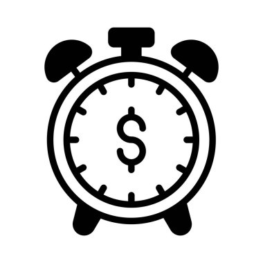 Kronometrenin içindeki dolar işareti konsept zaman vektörünün para, premium simgesi olduğunu gösteriyor