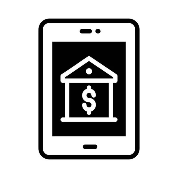 Bank Mobile Denoting Concept Icon Banking App Ready Premium Use — Stock Vector