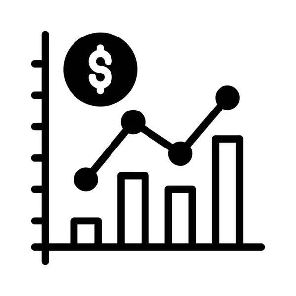 条形图和美元硬币 代表对财务数据的分析和解释 财务数据分析向量 — 图库矢量图片