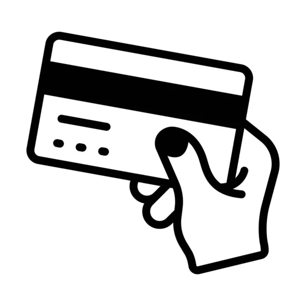Kézben Tartott Hitelkártya Jelölő Koncepciója Kártyás Fizetési Ikon Használatra Kész — Stock Vector