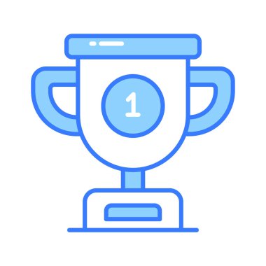 Düzenlenebilir stilde kupanın düz simgesi, başarı ödülü vektör tasarımı