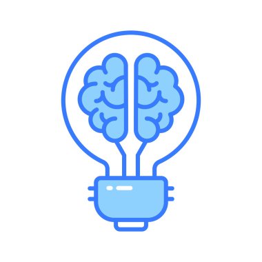 Ampulün içindeki beyin yenilikçi düşünce vektörünü gösteriyor.