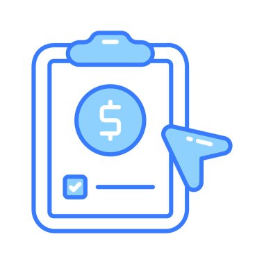 Mali belgenin konsept vektörünü tasvir eden sayfa üzerindeki dolar, simge kullanmaya hazır